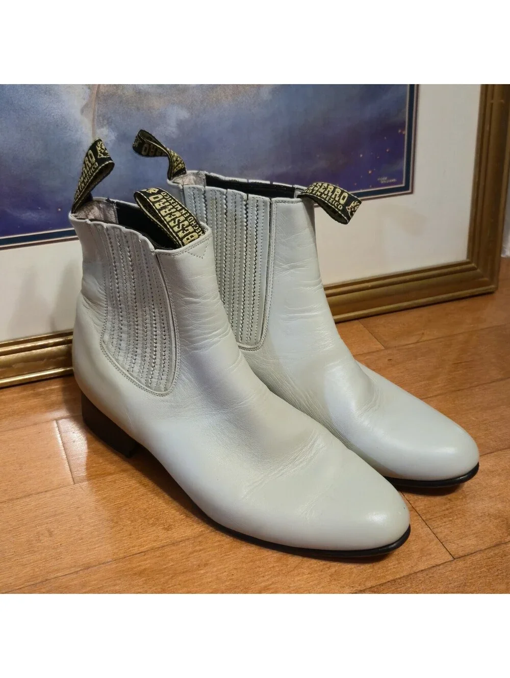 El Besserro Half Ankle Western Leather Boot Botin Charro Bota DE Hombre Size 8.5